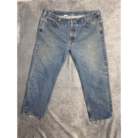 Carhartt Other - Carhartt Traditional Fit Blue denim Jeans workwear 5 pocket B480 DVB Mens 44x30‎